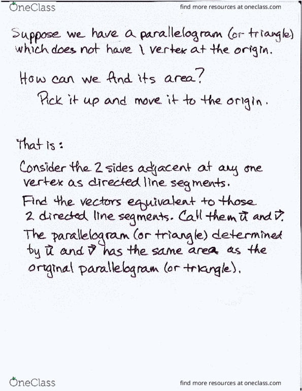 Mathematics 1229A/B Lecture Notes - Lecture 7: Parallelogram, Parallelepiped, Leat thumbnail