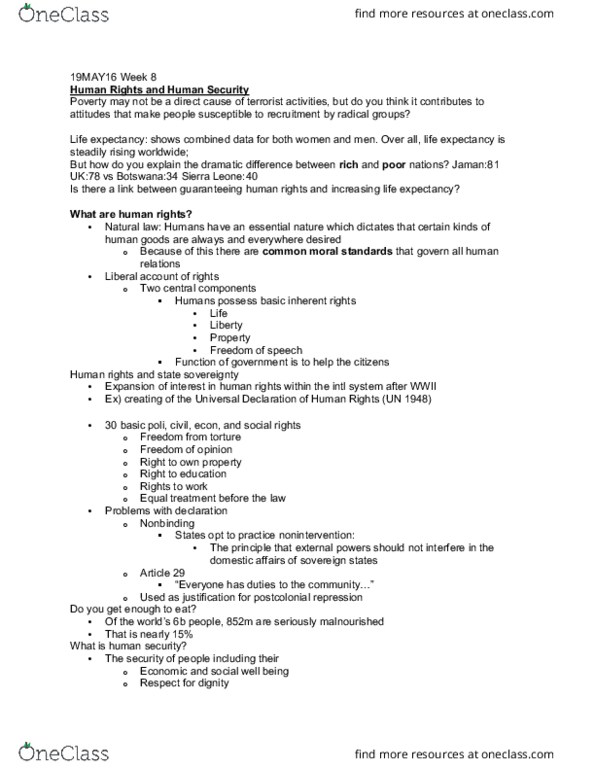 POL SCI 6B Lecture Notes - Lecture 16: Jaman, Human Security, Non-Interventionism thumbnail