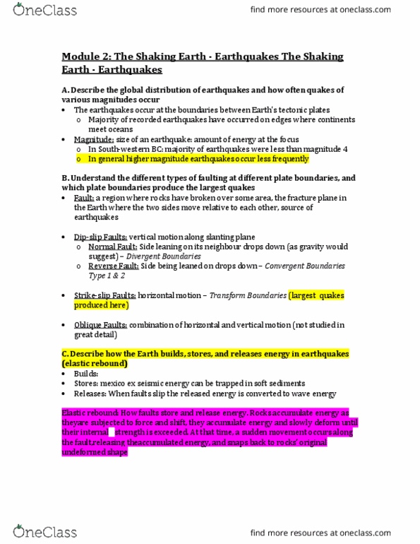 EOSC 114 Lecture Notes - Lecture 2: Elastic-Rebound Theory, Wave Power, Scalea thumbnail