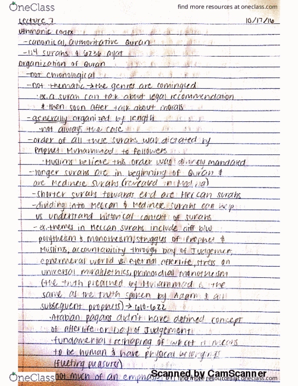 ISLM ST M110 Lecture Notes - Lecture 7: Naan, Tajwid, If And Only If thumbnail