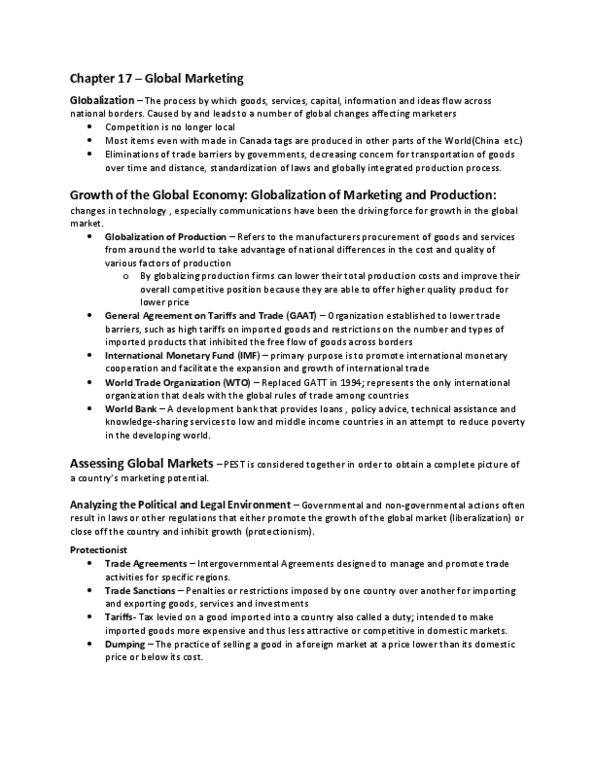 BUSI 2208 Lecture Notes - North American Free Trade Agreement, Dominican Republic–Central America Free Trade Agreement, International Monetary Fund thumbnail