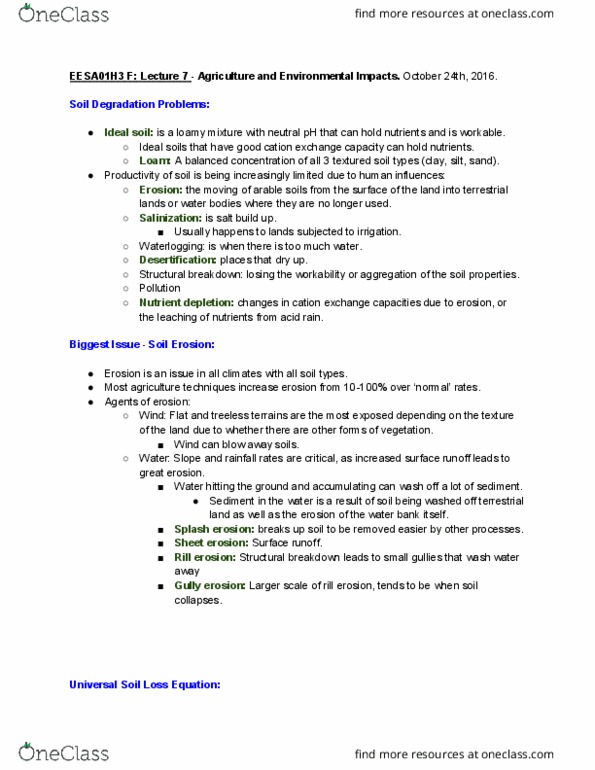 EESA01H3 Lecture Notes - Lecture 7: Selective Breeding, Biological Pest Control, Malathion thumbnail