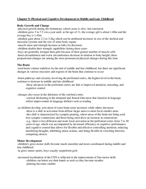 PSY 2114 Lecture Notes - Wechsler Adult Intelligence Scale, Childhood Obesity, Prefrontal Cortex thumbnail