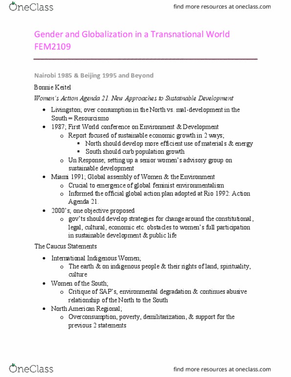 FEM 2109 Lecture Notes - Lecture 9: Heteronormativity, Agenda 21, Overconsumption thumbnail