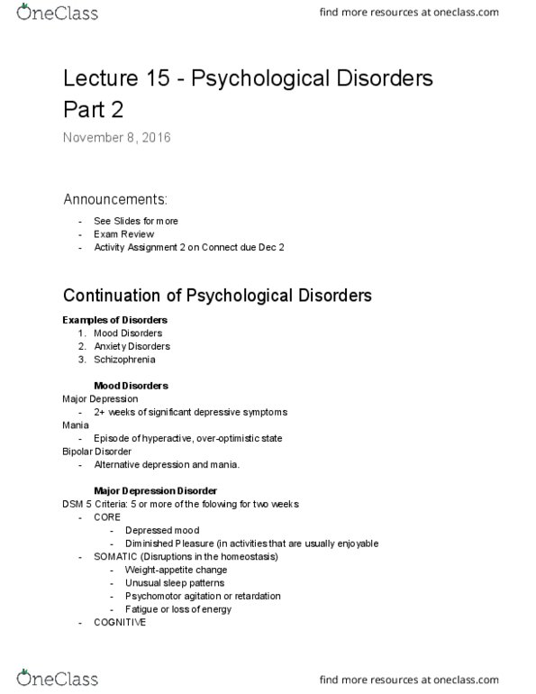 PSYC 102 Lecture Notes - Lecture 15: Panic Disorder, Zeitgeist, Heritability thumbnail