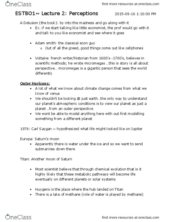 ESTB01H3 Lecture Notes - Lecture 2: Craig Venter, Carl Linnaeus, Mother Teresa thumbnail