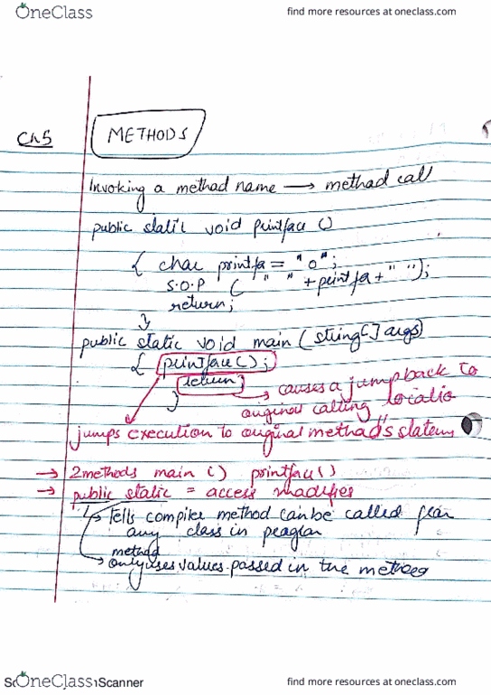 COMP SCI 302 Chapter 6: method notes thumbnail