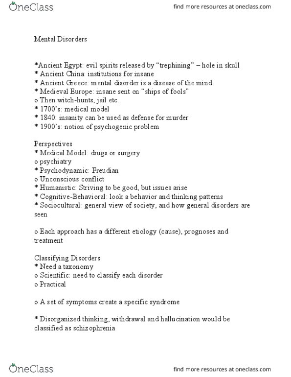 Psychology 1000 Lecture Notes - Lecture 10: Reserpine, Fugue State, Explanatory Style thumbnail