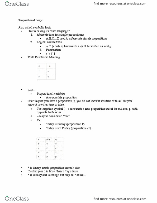 PHIL 101 Lecture Notes - Lecture 20: Logical Form thumbnail