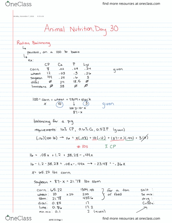 ANSC 22100 Lecture 30: Ration Balancing thumbnail