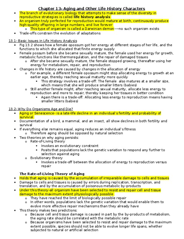 BI256 Lecture Notes - Dna Mismatch Repair, Pleiotropy, Selective Breeding thumbnail