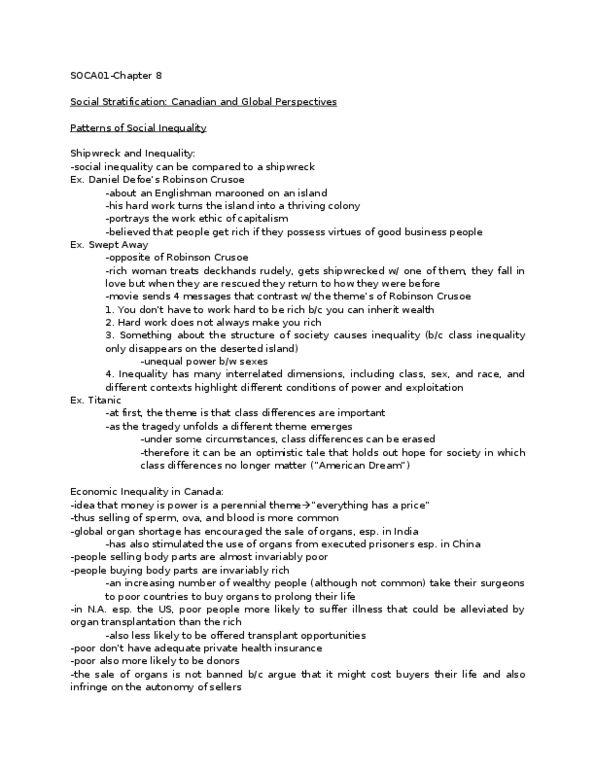 SY102 Lecture Notes - Organ Transplantation, Rich Woman, Social Inequality thumbnail