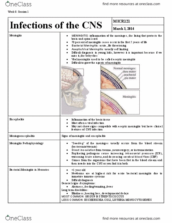 MICR 121 Lecture Notes - Lecture 8: Western Equine Encephalitis Virus, Enterovirus, Nail Gun thumbnail