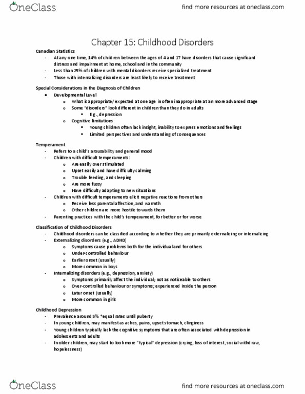 PSYC 3640 Chapter Notes - Chapter 15: Cortisol, Etiology, Dsm-5 thumbnail