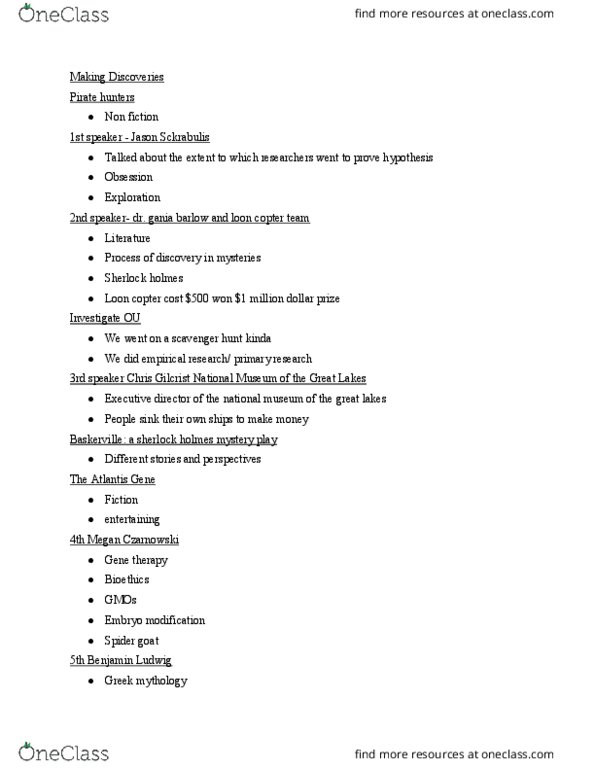 HC 100 Lecture Notes - Lecture 8: Gene Therapy thumbnail