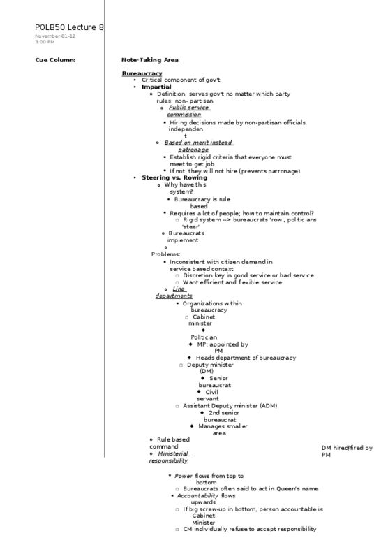 POLB50Y3 Lecture Notes - Lecture 8: Civil Service thumbnail