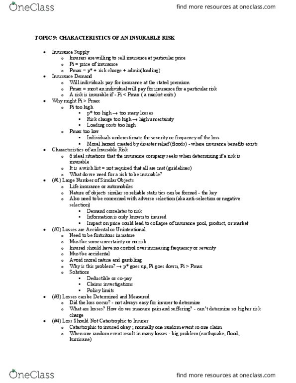 RMI 2101 Lecture Notes - Lecture 9: Terrorism Insurance, Subrogation, High Standard Manufacturing Company thumbnail