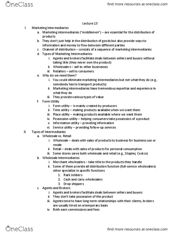 MGMT 1 Lecture Notes - Lecture 20: Supply Chain, Costco, Reverse Logistics thumbnail