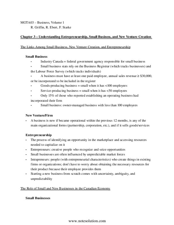 MGTA01H3 Chapter 3: Notes for Chapter 3 of Business, Vol. 1, 2e thumbnail