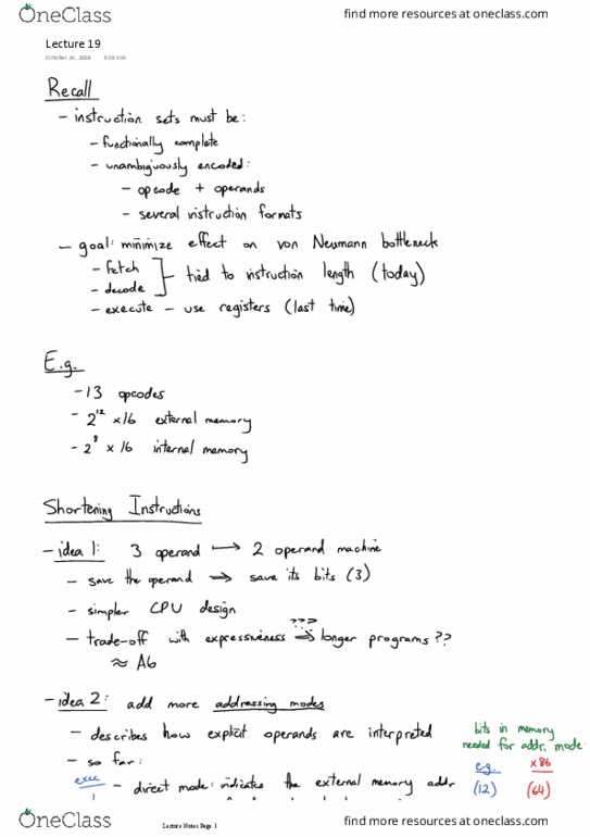 CMPT 295 Lecture Notes - Lecture 19: Operand thumbnail