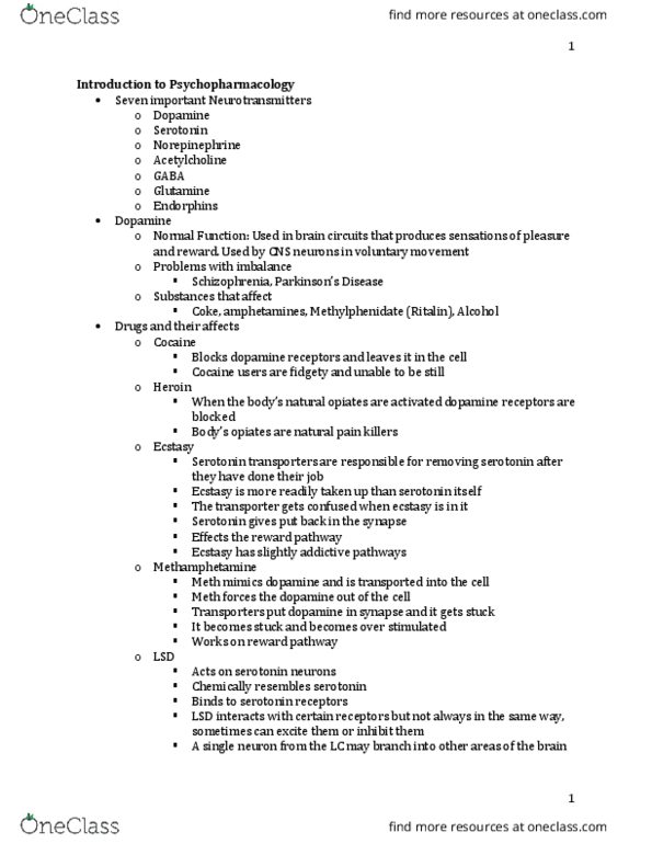 PSYC 450 Lecture Notes - Lecture 19: Dystonia, Prodrug, Tricyclic Antidepressant thumbnail