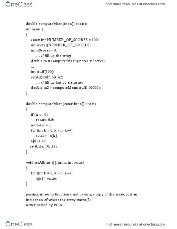 COM SCI 31 Lecture Notes - Lecture 12: Empty String, Compile Time, Size Function thumbnail