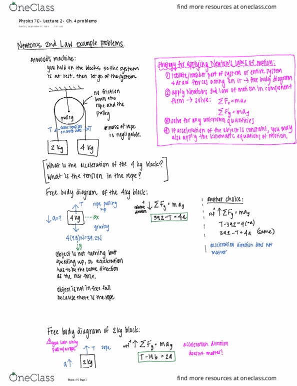 PHYSICS 7C Lecture 2: Physics 7C - Lecture 2 - Ch. 4 problems pdf thumbnail