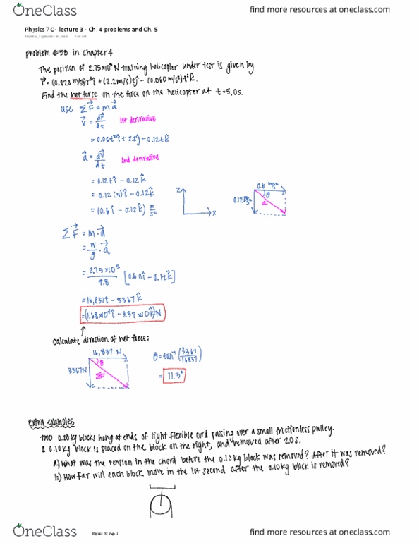 PHYSICS 7C Lecture 3: Physics 7C - lecture 3 - Ch. 4 problems and Ch. 5 thumbnail