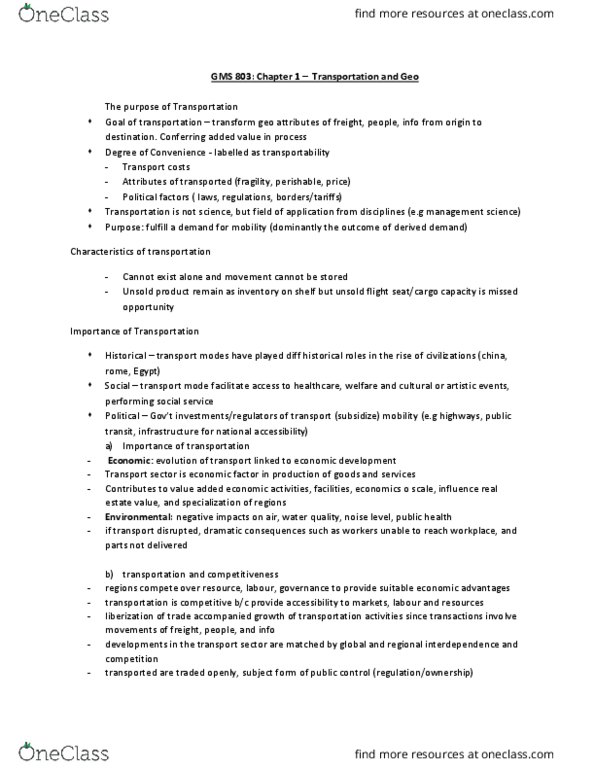 GMS 803 Lecture Notes - Lecture 1: Fuel Efficiency, Geographical Distance, Container Ship thumbnail