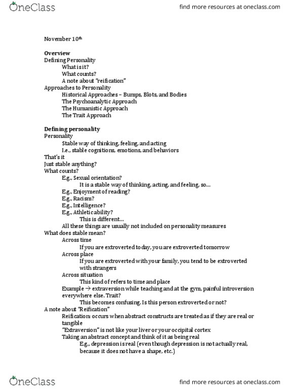 PSYC 406 Lecture Notes - Lecture 15: Toilet Training, Reality Principle, Somatotype And Constitutional Psychology thumbnail