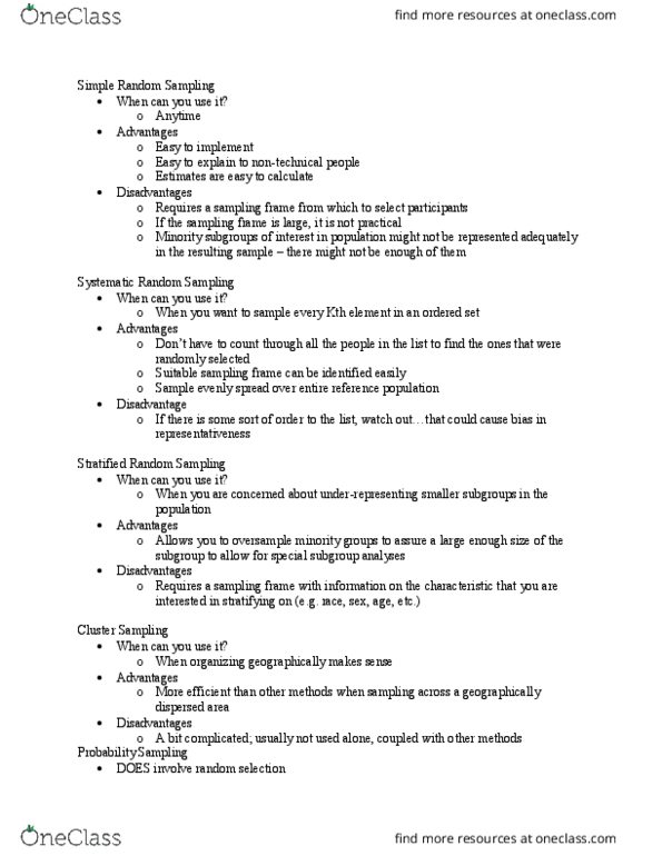 HLTH 200 Lecture Notes - Lecture 8: Sampling Frame, Quota Sampling, Snowball Sampling thumbnail