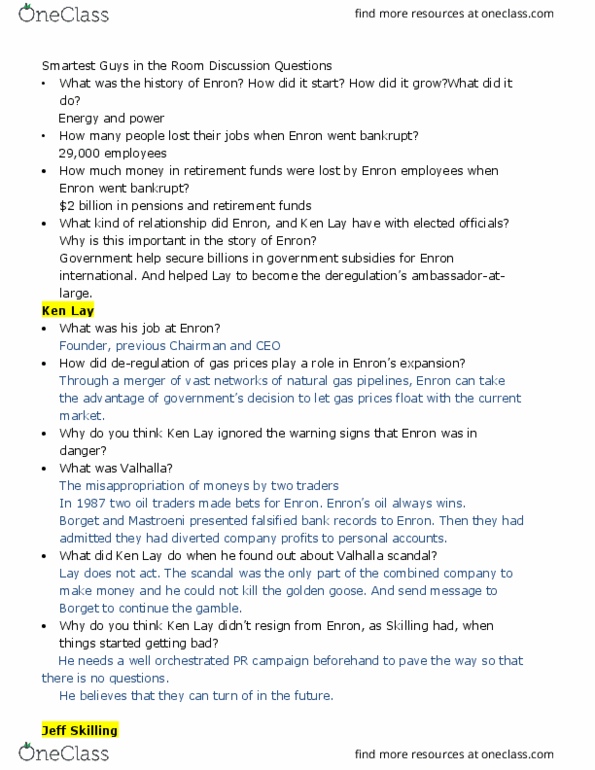 SMG SM 131 Lecture Notes - Lecture 12: Price Controls, Andrew Fastow, Gray Davis thumbnail