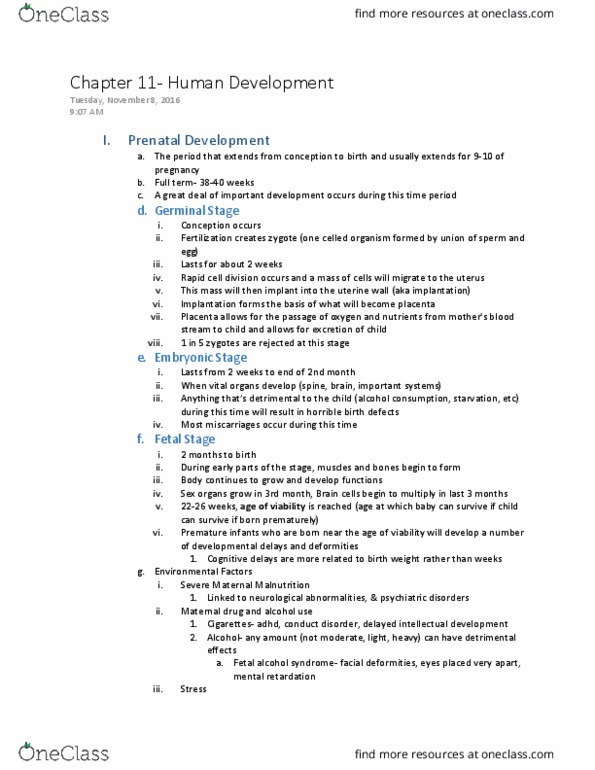 PSYC 111 Lecture Notes - Lecture 12: John Bowlby, Disabilities Affecting Intellectual Abilities, Mary Ainsworth thumbnail