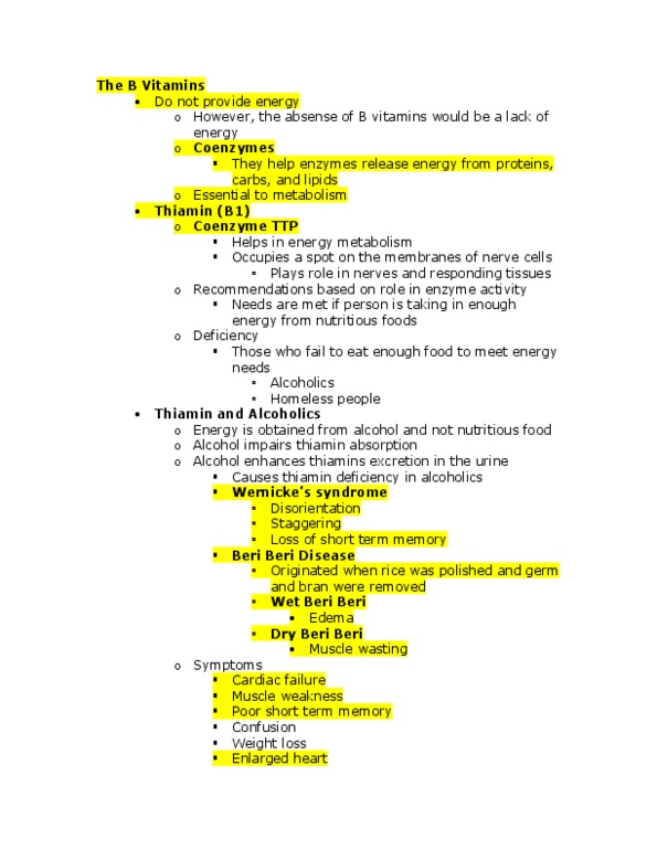 HLTH 230 Lecture Notes - Lecture 6: Folate Deficiency, Neural Tube Defect, Vitamin B6 thumbnail