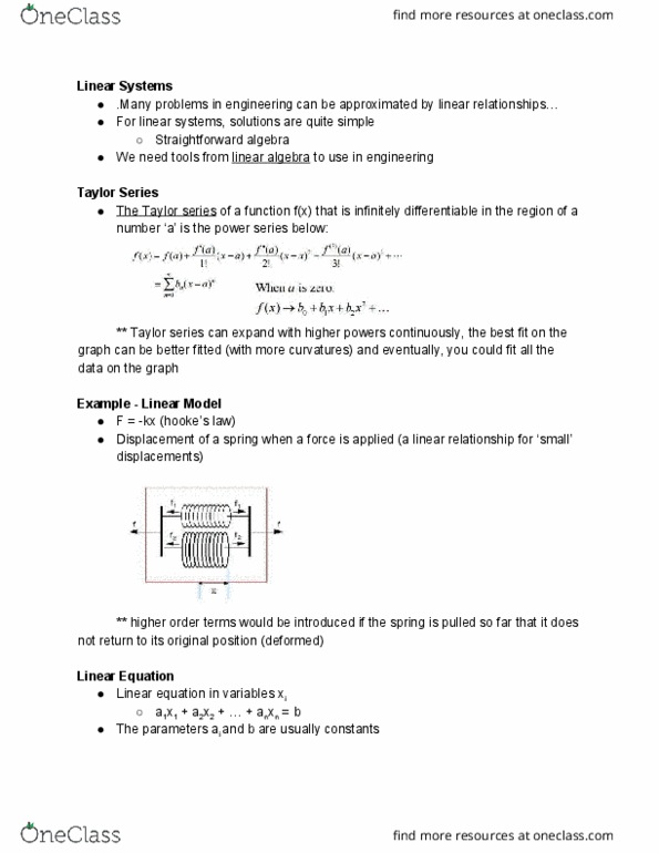 ECOR 1010 Lecture Notes - Lecture 16: Linear Algebra, Elementary Matrix, Massachusetts Route 2 thumbnail