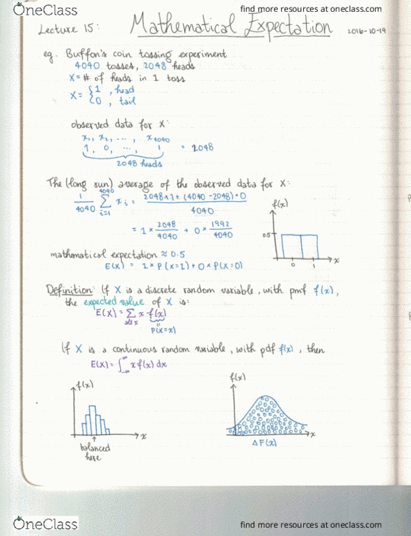 STAT 268 Lecture Notes - Lecture 15: Gambling, Random Variable thumbnail