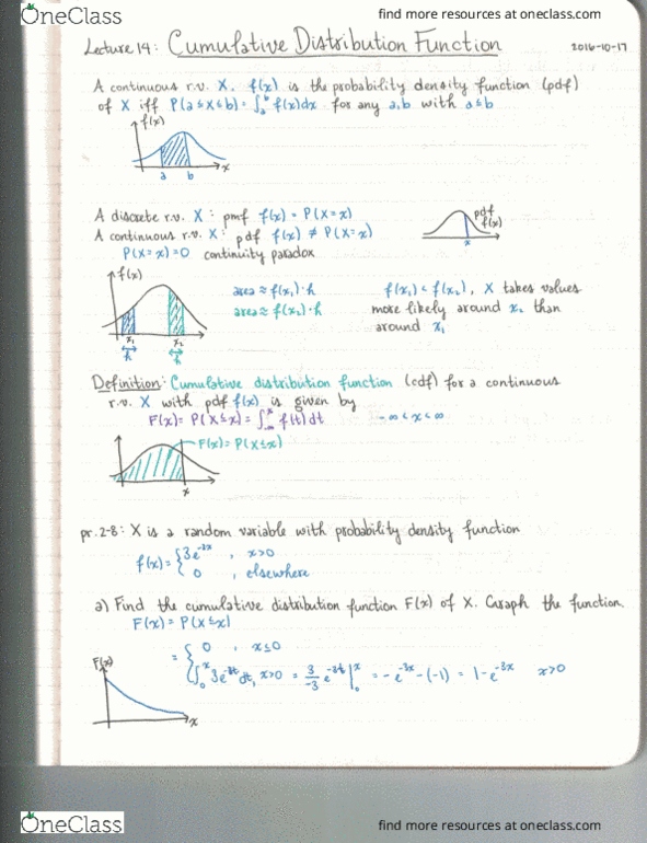 STAT 268 Lecture Notes - Lecture 14: Random Variable, Cumulative Distribution Function, Opendocument thumbnail