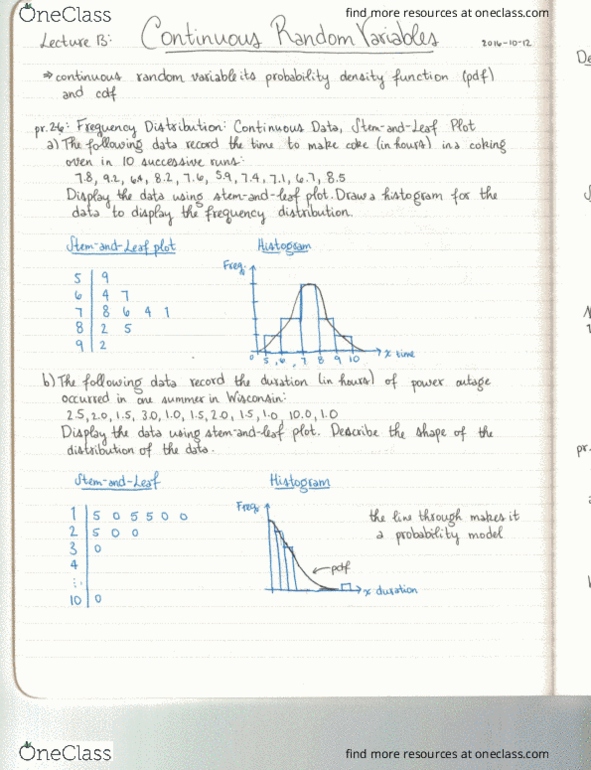 STAT 268 Lecture Notes - Lecture 13: Random Variable, Histogram, Frequency Distribution thumbnail