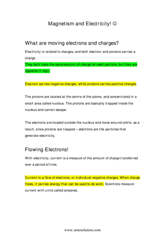 PHY100H1 Chapter Notes -Electrostatics, Electric Field, Lightning thumbnail