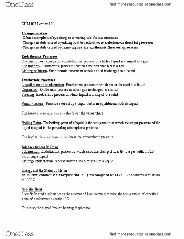 CHM 103 Lecture Notes - Lecture 19: Heat Capacity, Torr, Evaporation thumbnail