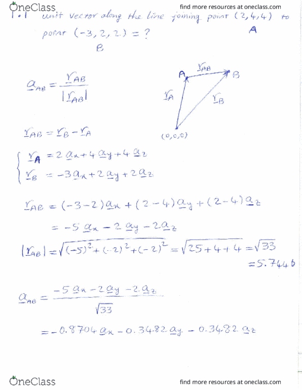 ELECENG 2FH3 Chapter Notes - Chapter 1: Unit Vector, Die Tageszeitung, Scalar Projection thumbnail
