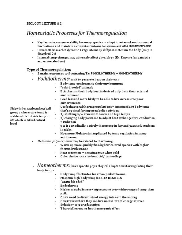 BIO120H1 Lecture Notes - Lecture 2: Melanism, Mpra Language, Thermoregulation thumbnail