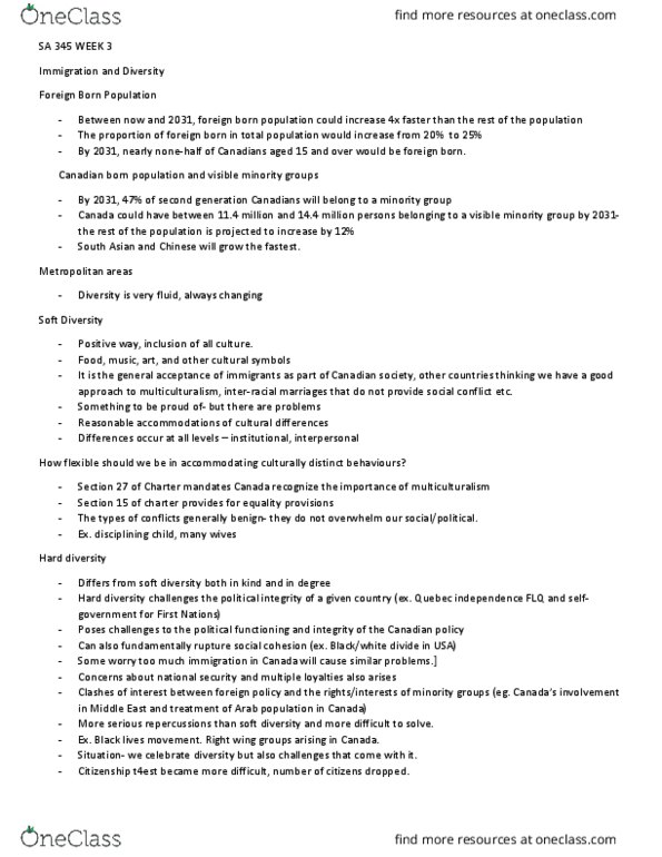 SA 345 Lecture Notes - Lecture 3: Foreign Born, Visible Minority, Progressive Tax thumbnail