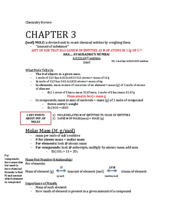 CHM135H1 Chapter Notes - Chapter 3: Molar Mass, Unified Atomic Mass Unit thumbnail