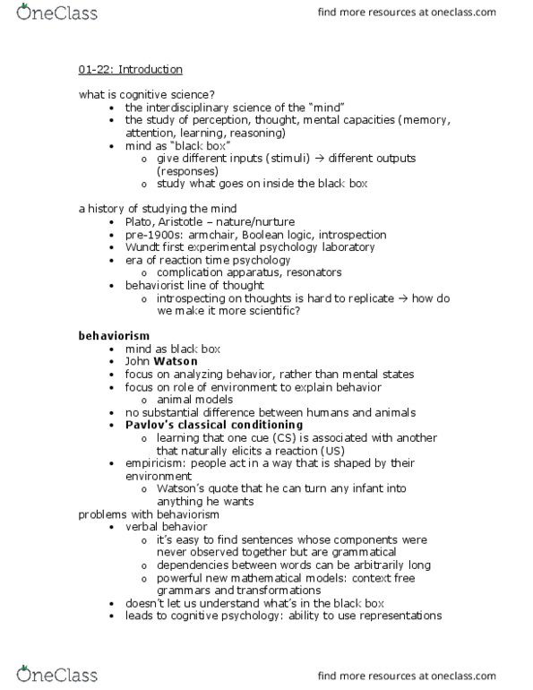 CLPS 0200 Lecture Notes - Lecture 1: Turing Machine, Turing Test, Thermostat thumbnail