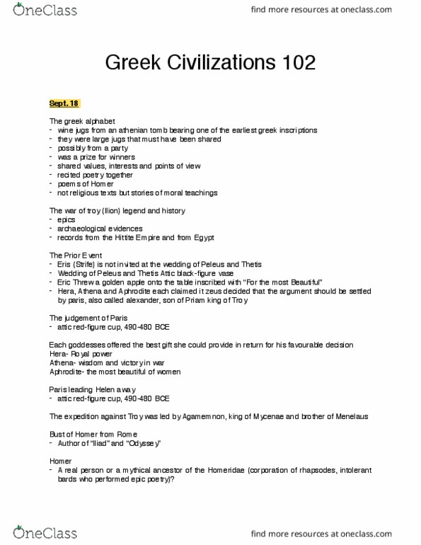 CLST 102 Lecture 36: CLST 102 Greek Civilizations Lecture Notes thumbnail