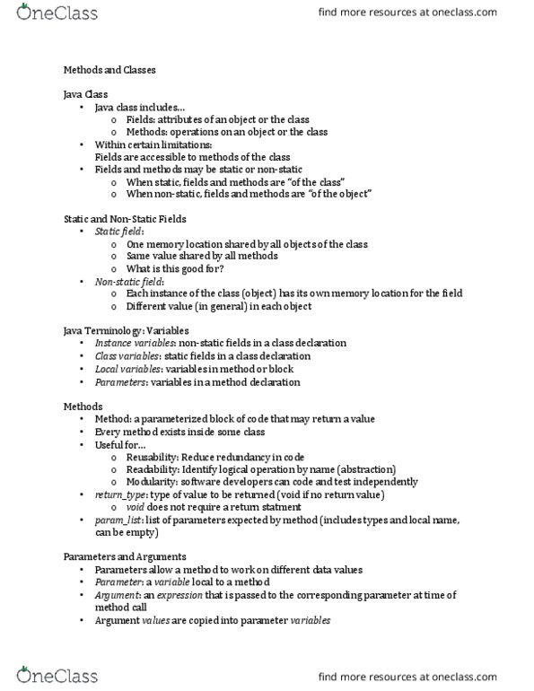 CS 18000 Lecture Notes - Lecture 3: Java Syntax, For Loop, Reserved Word thumbnail