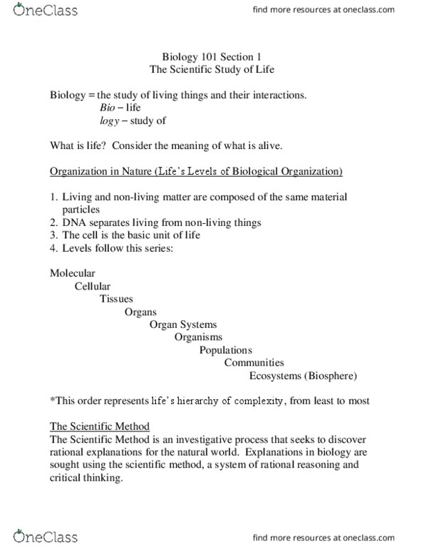 CAS BI 107 Chapter Notes - Chapter 1: Thermodynamic Cycle, Scientific Method, Deductive Reasoning thumbnail