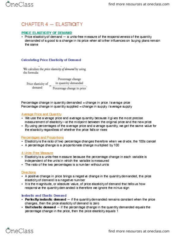 Economics 1021A/B Chapter Notes - Chapter 4: Demand Curve, Negative Number, Inferior Good thumbnail