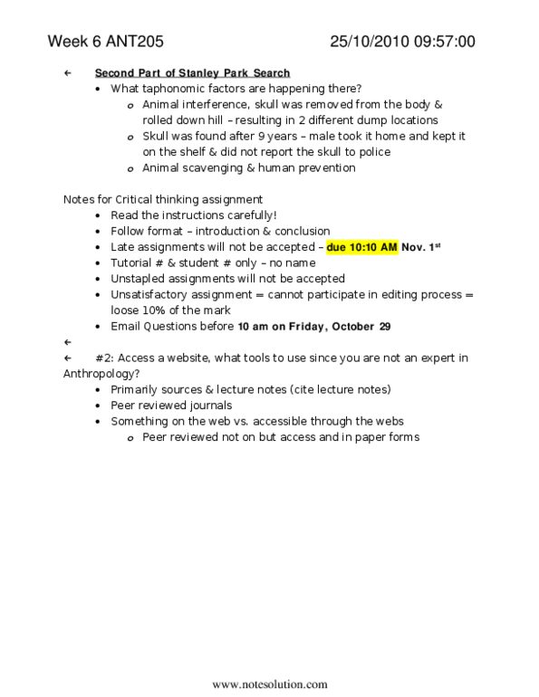 ANT205H5 Lecture : Forensic Taphonomy thumbnail